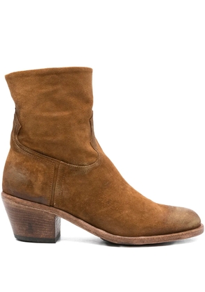 KING TARTUFOLI 60mm metallic-toe zip-up boots - Brown