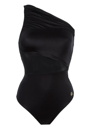 Brigitte one shoulder draped swimsuit - Black