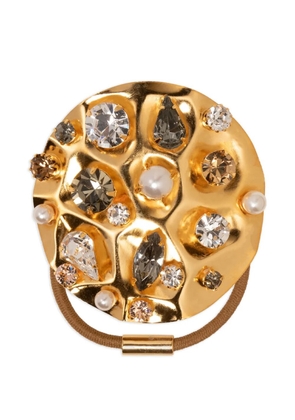 Jennifer Behr crystal-embellished scrunchie - Gold