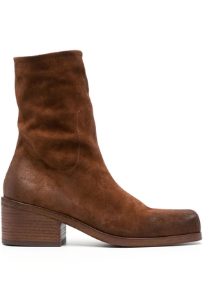 Marsèll 55mm Cassello square-toe suede ankle boots - Brown