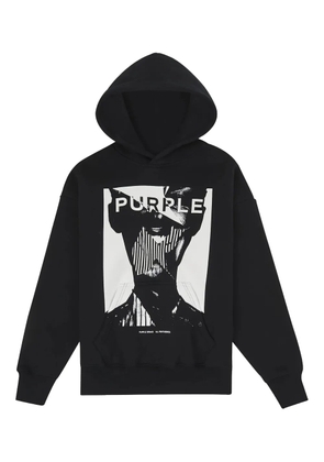 Purple Brand graphic-print hoodie - Black