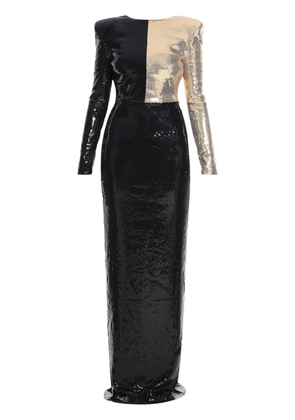 Greta Constantine long-sleeve sequin maxi dress - Black
