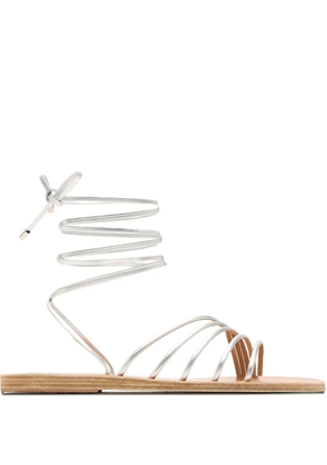 Ancient Greek Sandals Ipoliti leather lace-up flat sandals - Silver
