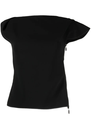 Maticevski asymmetric cap-sleeved T-Shirt - Black