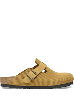 Birkenstock Boston 'corduroy cork brown' suede mules