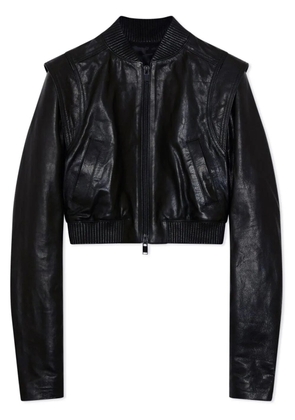 Simkhai Doreen cropped leather jacket - Black
