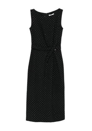 NISSA polka-dot embellished sleeveless midi dress - Black