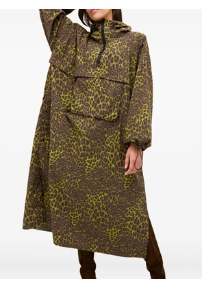 Marie Oliver Desirae hooded leopard-print raincoat - Brown