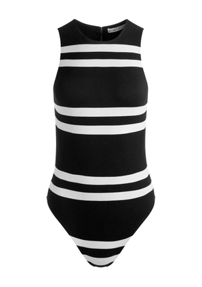 alice + olivia Rothy stripe sleeveless bodysuit - Black