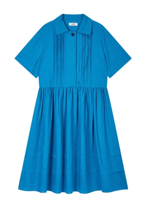 STUDIO TOMBOY pleated collared shirt mini dress - Blue