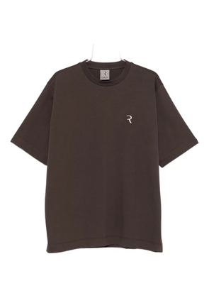 Rhun logo-embroidered cotton T-shirt - Brown