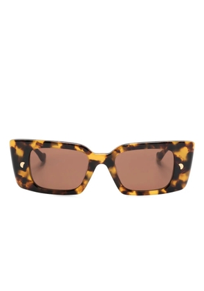 Nanushka Carmel rectangle-frame sunglasses - Brown