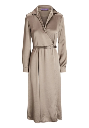 Ralph Lauren Collection washed charmeuse shirt dress - Brown