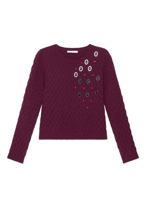 MALIPARMI embellished cable-knit sweater - Red