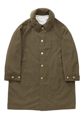 visvim hooded buttoned coat - Green