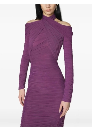 Mugler draped midi dress - Purple