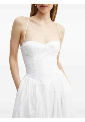 Bardot lace-up bodice midi dress - White