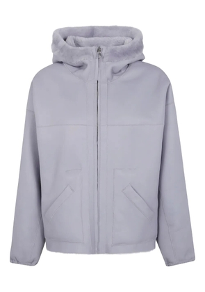 Blancha hooded reversible fur jacket - Grey