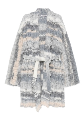 Kangra fringed belted cardigan - Grey
