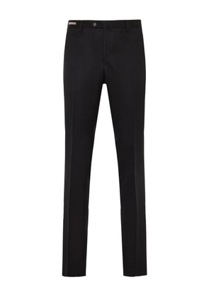 Corneliani raw-edge wool trousers - Black