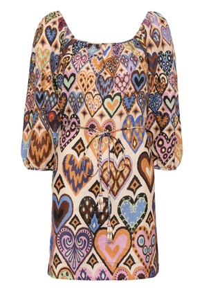 FARM Rio puff sleeves dress - Neutrals