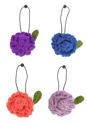 Amir Slama Bijoux floral-appliqué hair scrunchies (pack of four) - Purple