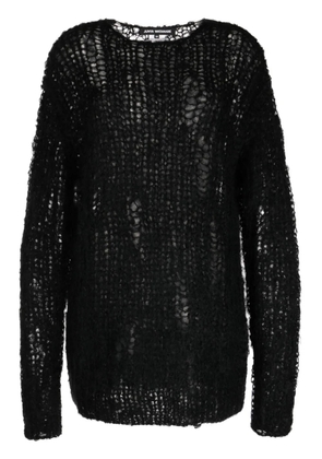 Junya Watanabe open-knit mohair-blend jumper - Black