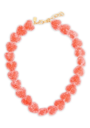 Crystal Haze Jelly Heart 18K gold-plated necklace - Red