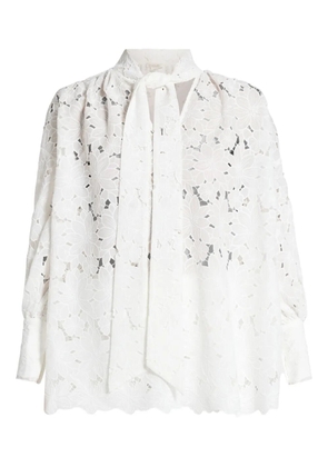 VASILIKI floral-lace blouse - White