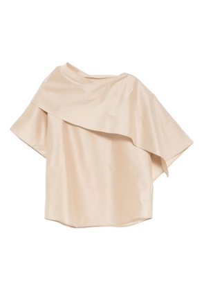 JNBY scarf-collar short-sleeves top - Neutrals