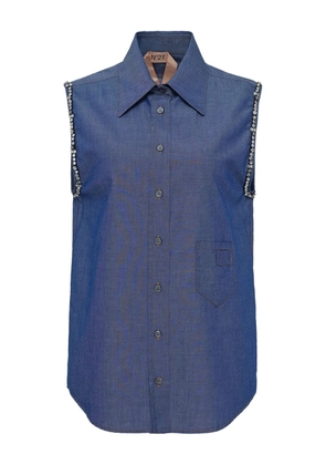 Nº21 crystal-embellished sleeveless top - Blue