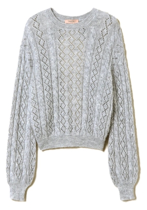 TWINSET cable-knit open-back jumper - Grey