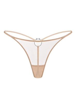Zhilyova Dune ring-detail thong - Neutrals