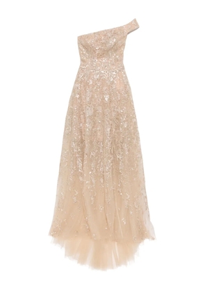 Saiid Kobeisy off-shoulder embroidered dress - Neutrals