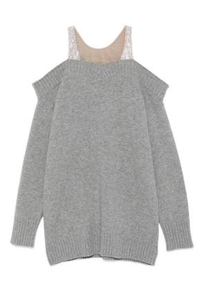 Giuseppe Di Morabito embellished-straps mini dress - Grey