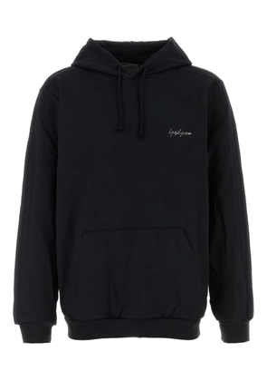 Kuro logo-detail cotton hoodie - Black