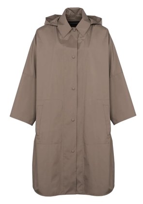 Yves Salomon hooded cape - Brown