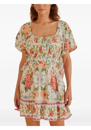 FARM Rio Bloom Garden floral-print mini dress - White