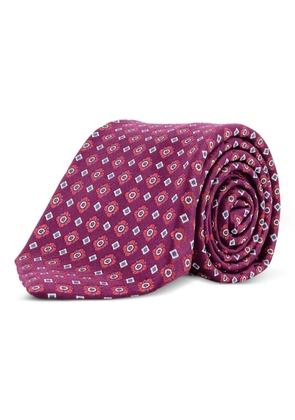 Kiton geometric-pattern tie - Red