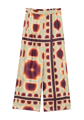 Odeeh graphic-print trousers - Green