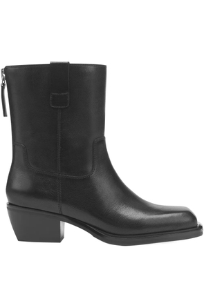 POTAMY leather ankle boots - Black
