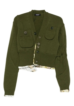 Undercover printed-trim cardigan - Green