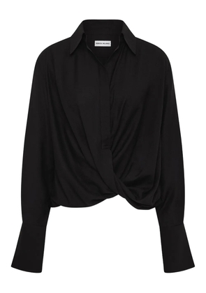 Rebecca Vallance Noor twist-front collared shirt - Black