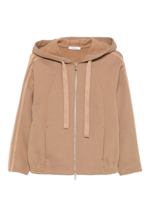 Max Mara stripe-detail zip-up hoodie - Brown