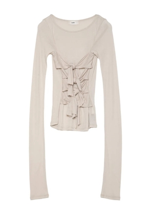 Muller Of Yoshiokubo knot-detail long-sleeve top - Neutrals