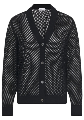 Rosetta Getty mesh pointelle cardigan - Black