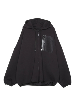 Yoshiokubo hooded zip-front pocket sweatshirt - Black