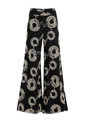 JBQ Odette 2.0 embroidered wide-leg trousers - Black