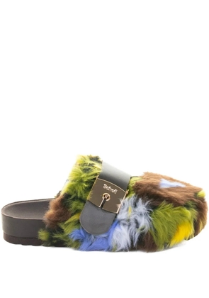 Scholl 35mm embellished heeled mules - Green