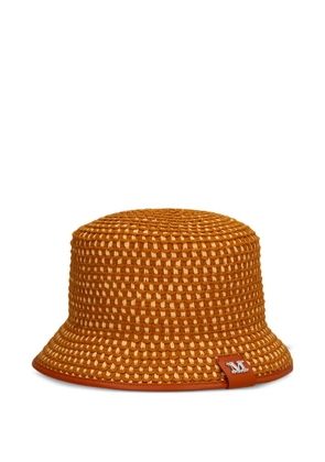 Max Mara woven leather-trim bucket hat - Brown